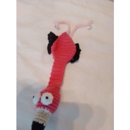 Animal Bookmark Crochet Woolen Pink Flamingo - reading fun bookmark for kids NEW