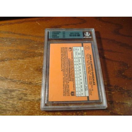1990 Donruss, Graded Mint 9, JUAN GONZALEZ, HOF, Corrected