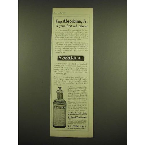 1918 Absorbine Jr. Antiseptic Ad - Keep Absorbine, Jr. In your first aid cabinet