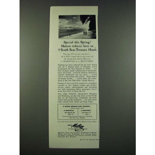 1960 Matson Cruise Ad - Special This Spring