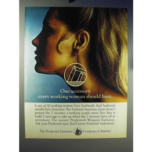 1970 Prudential Insurance Ad - Working Woman