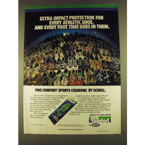 1980 Scholl Pro Comfort Sports Cushions Ad - Protection