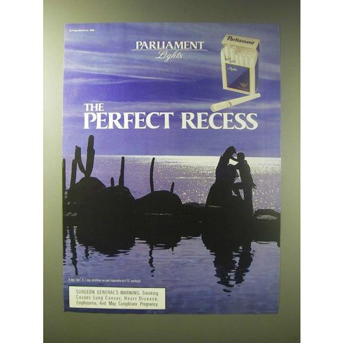 1989 Parliament Lights Cigarettes Ad - perfect recess
