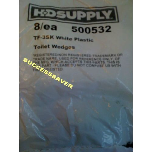 8 Pack White 1-1/4 X 2 Plastic Toilet Wedges 500532