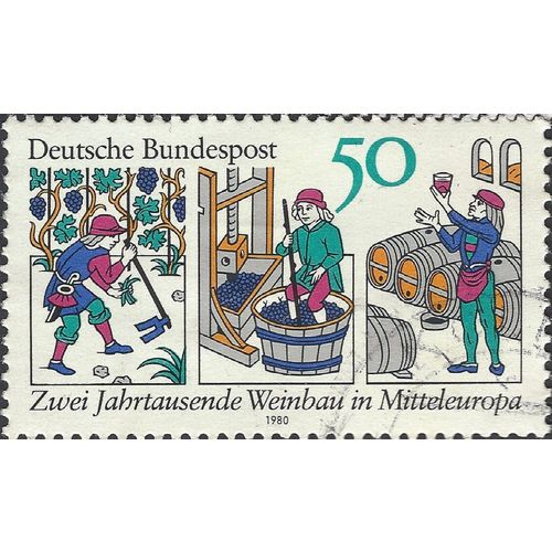 GERMANY, 2000 years of European winemaking, green 1980, 50pf