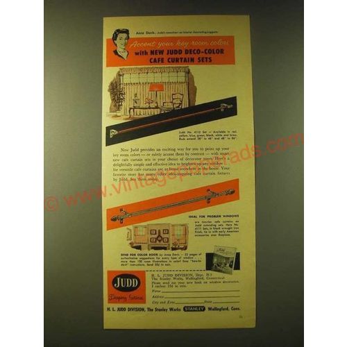 1956 Stanley Judd Deco-Color Caf Curtain Sets Ad - Accent your key room colors