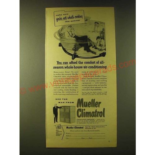 1956 Mueller Climatrol Air-Conditioning Ad - You can afford the comfort