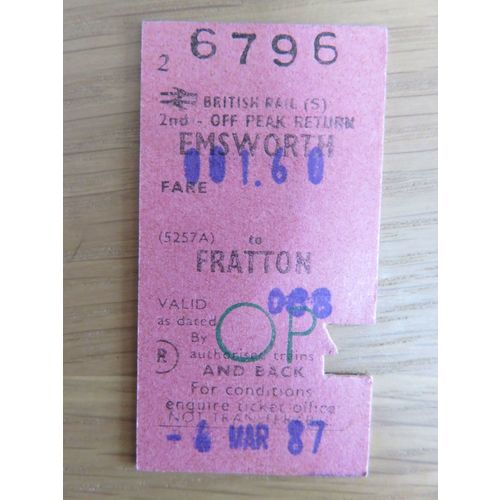 BR Emsworth - Fratton Rtn Ticket 1987