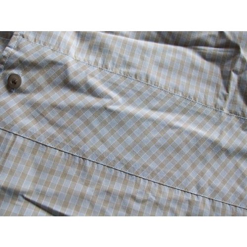 George BEIGE & PALE GREY CHECK SS SHIRT L **GC**