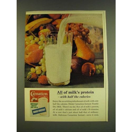 1966 Carnation Instant Milk Ad - All of milk's protein - with half the calories