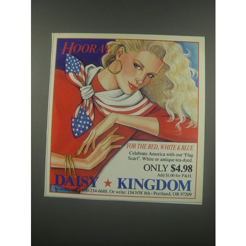 1991 Daisy Kingdom Flag Scarf Ad - Hooray.. For the red, white & blue