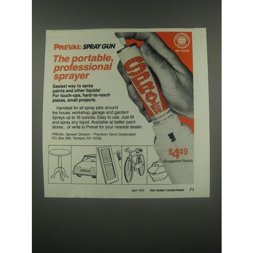 1991 Preval Spray Gun Ad - The portable professional sprayer