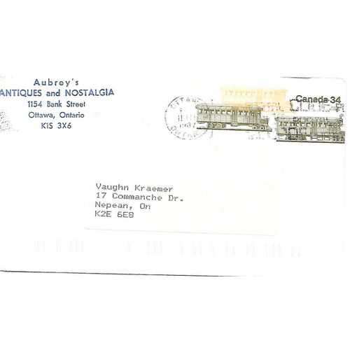 Canada. #EN112 Elizabeth II Transportation Postal Envelope USED Train