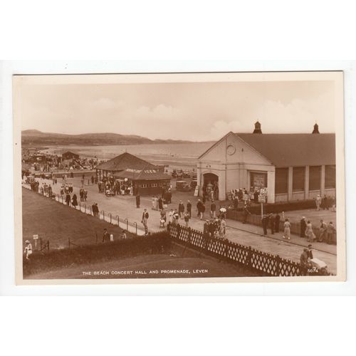 The Beach Concert Hall and Promenade Leven Postcard RP Fife J B White 5674