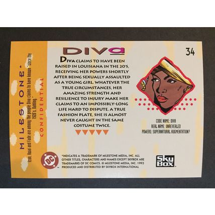 Milestone: The Dakota Universe trading card #34 (Diva)