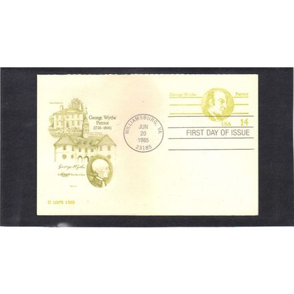 FDC Artmaster UY37 w/Reply 14c Wythe (Cachet-U/A) CV39314