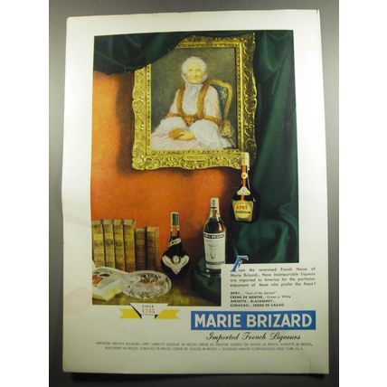 1951 Marie Brizard Liqueurs Ad - Since 1755
