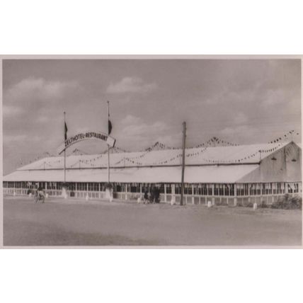 Zelt Hotel Zelthotel Scharbeutz Restaurant Real Photo German Germany Postcard