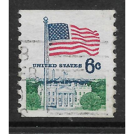 USA 1968 6c US FLAG AND THE WHITE HOUSE SG 1318 FINE USED#2