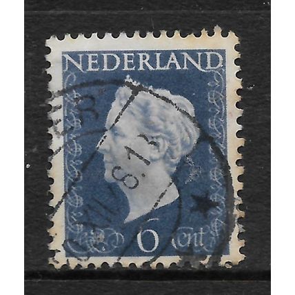 NETHERLANDS 1947 6c BLUE QUEEN WILHELMINA SG 642 FINE USED