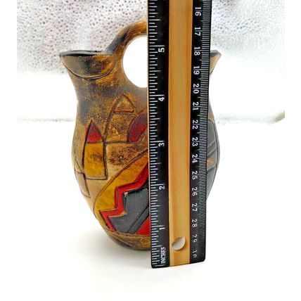 Vintage Wedding Vase Double Spout Mexican Native American Style - 5.5" tall