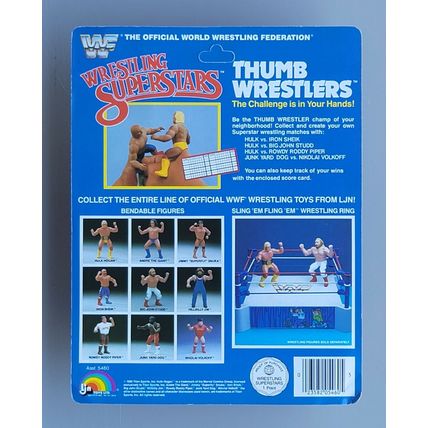 wwf ljn wrestling superstars thumb wrestler hillbilly jim vs roddy piper figures