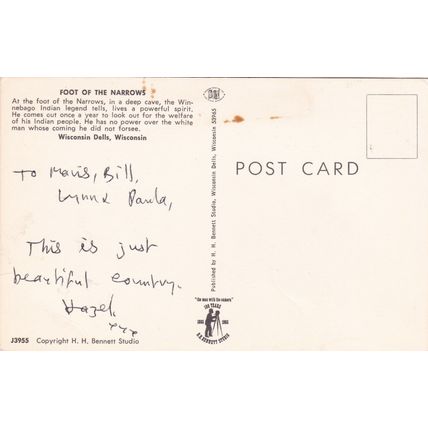 Foot of the Narrows Wisconsin Dells United States Postcard used crease
