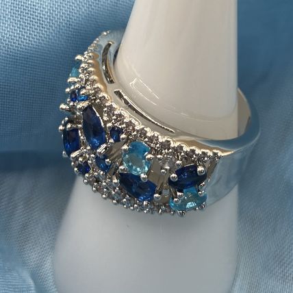 Ring Elegant Blue Aquamarine Tones Zirconia #781