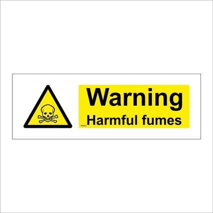 WS022 WARNING HARMFUL FUMES RISK TO HEALTH BREATHING EQUIPMENT DANGER SIGN