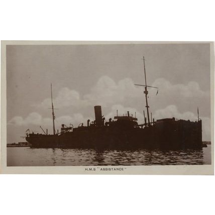 British Boarding Party Sinking WW1 German Military Destroyer Ship Postcard
