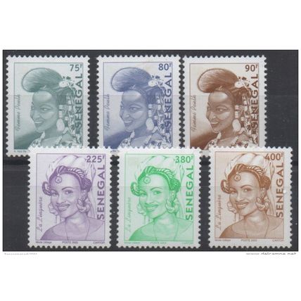 Sénégal 2003/2005 Mi. 2070/2075 Courants Femme Peulh & La Linguere RARE MNH