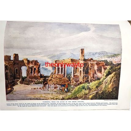 Taormina, From Greek Theatre, Sicily, Italy, Book Illustration (Print), c1920