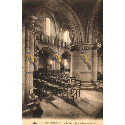 Ouistreham, L'Eglise, Les Piliers De La Nef, France, 11 Postcard, 1920s