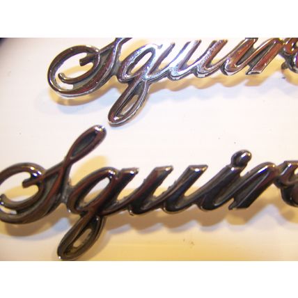 1972 FORD SQUIRE SCRIPT EMBLEMS OEM #D2OB-16098-GA PAIR