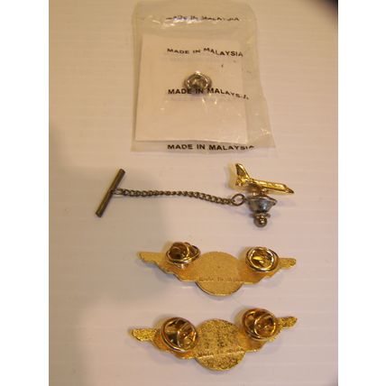 MIXED LOT OF HAT PINS - ALASKA AIRLINES JET CUFF LINK