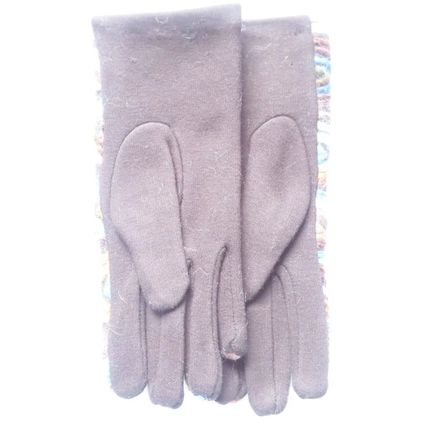 Equilibrium Ladies Blue Swirls Gloves with Black Buttons & Back Christmas Gift