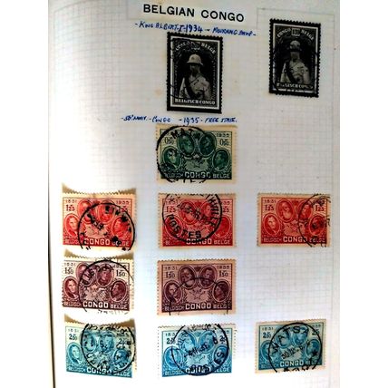 Belgian Congo 1934 Death of King Albert and 1935 50th anniversary of free state