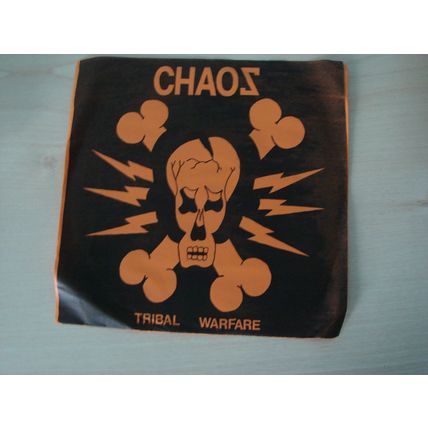 A5-CHAOS-TRIBAL WARFARE-GERMAN 7" SINGLE-1984-NM-PUNK Oi Chaos