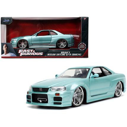 Brian's Nissan Skyline GT-R (BNR34) RHD (Right Hand Drive) Turquoise Metallic...