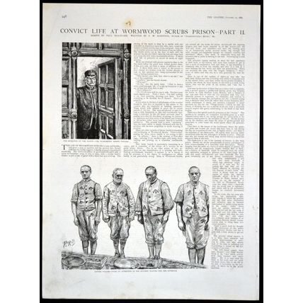 CONVICT LIFE AT WORMWOOD SCRUBS 1889 Paul Renouard VICTORIAN ENGRAVINGS