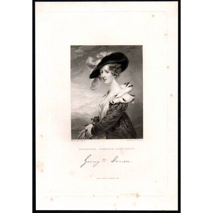 GEORGIANA, DOWAGER LADY DOVER 1840 Robinson - Jackson ANTIQUE ENGRAVING