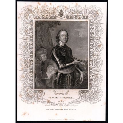 OLIVER CROMWELL 1832 John Henry Robinson - Robert Walker ANTIQUE ENGRAVING