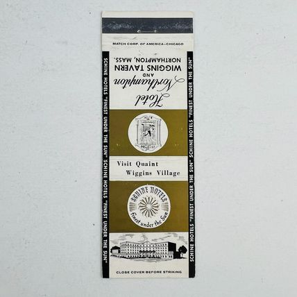 Hotel Northampton and Wiggins Tavern Mass Matchbook Cover