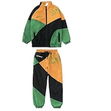 Youth Teenager Track Suit Set Pants Hip Hop Streetwear Baggy Black Green Orange