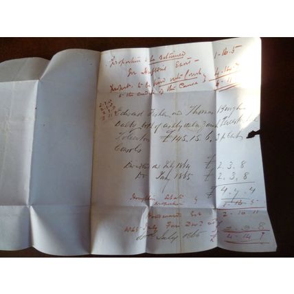 1865 GB QV 1d Red stamp CR Plate 97 entire Fisher Solicitors Ashby de la Zouch