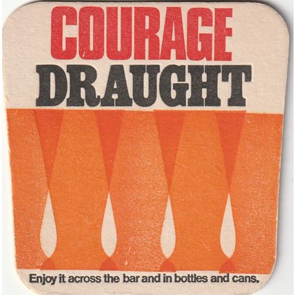 BEER MAT - COURAGE AUSTRALIA - DRAUGHT - (Cat No 019) - (1972)