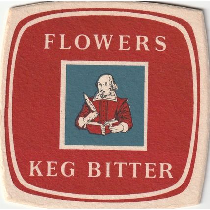 BEER MAT - FLOWERS BREWERY - KEG BITTER - (Cat No 115) - (1967)