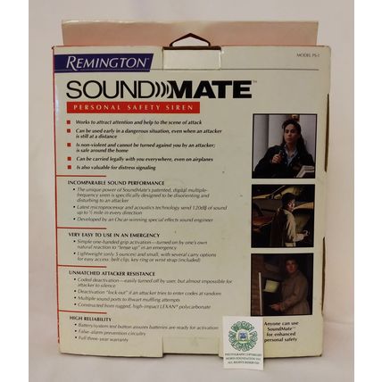 REMINGTON SOUNDMATE PERSONAL SAFETY SIREN NOS w VHS VIDEOTAPE