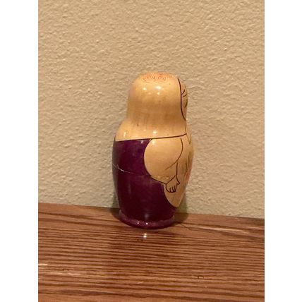 Authentic Handmade Vintage Russian Wooden Nesting Doll (6 Dolls in Total in 1)