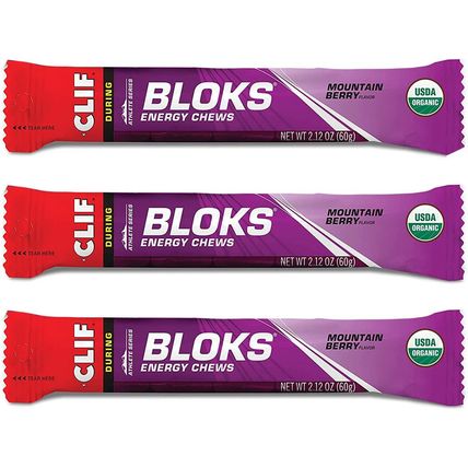CLIF BLOKS - Energy Chews - Mountain Berry - Non-Gmo - Plant Based Food - Fast F